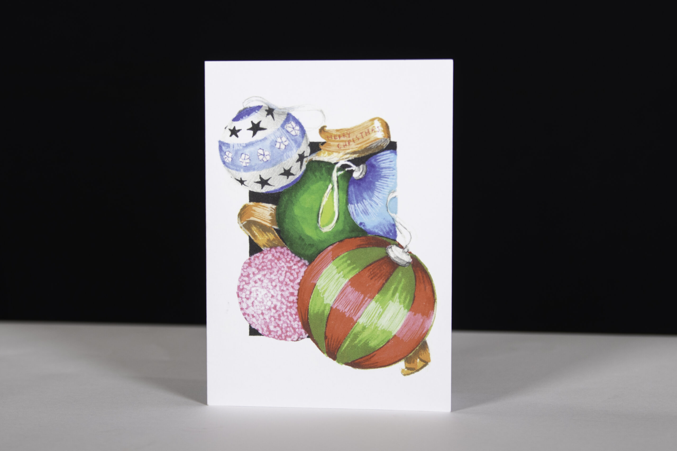 Christmas Card - Christmas Baubles (Pack of 4)